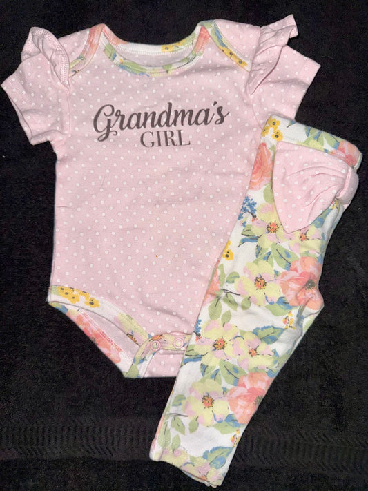 Pink grandmas girl outfit set, 6 months Pink grandmas girl outfit set, 6 months 6 Months