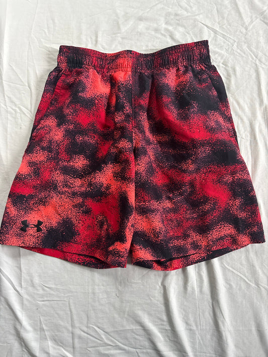 Under Armour youth medium athletic shorts Black and red lightweight shorts 8