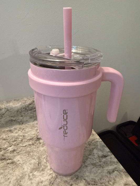 Reduce Pink 40 oz cup with cover and straw Kitchen