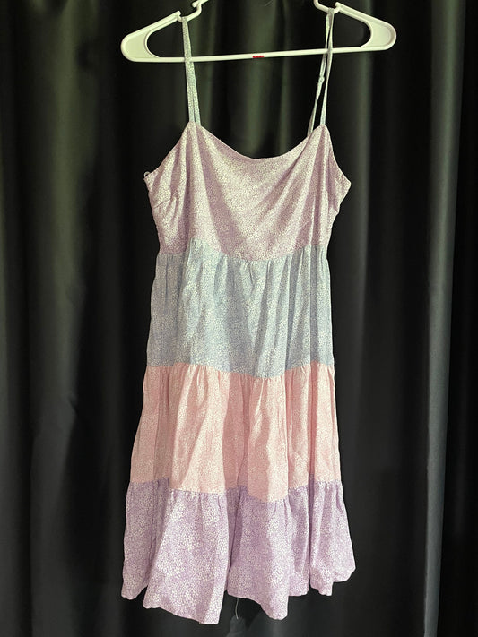 Triangles Blue pink purple summer dress Women's - L