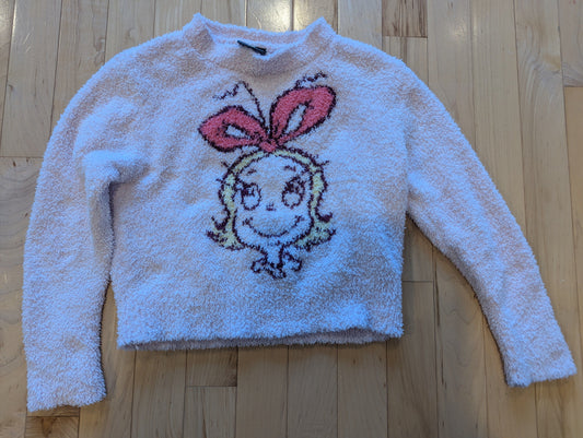 The Grinch Cindy Lou Who Face Fuzzy Sweatshirt Pink 4T/4