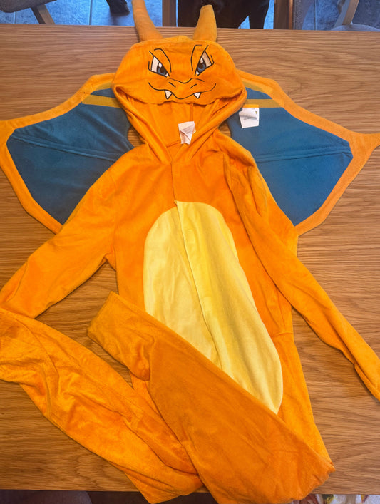 Pokemon Charizard one piece costume with Velcro on Charizard one piece costume with Velcro on wings, size M 8