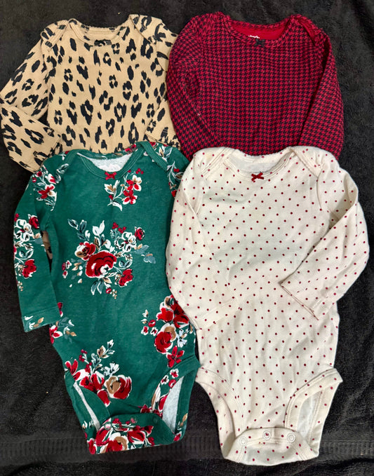 Carters 4 pack long sleeve onesies 6 months Carters 4 pack long sleeve onesies 6 months 6 Months
