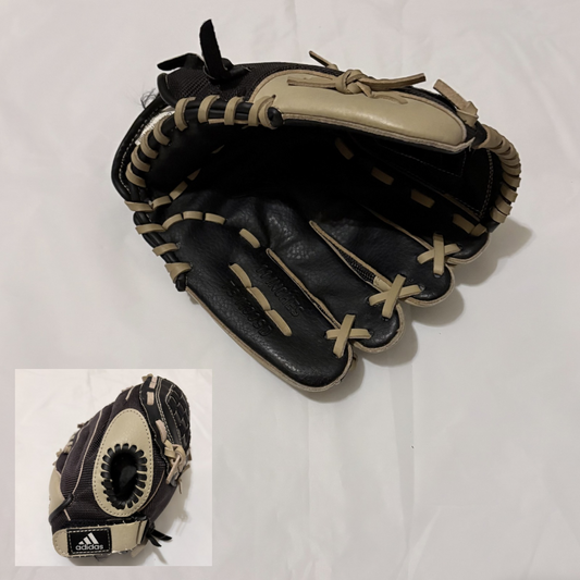 Adidas black and tan baseball glove 11 inches, fits on left hand Baseball
