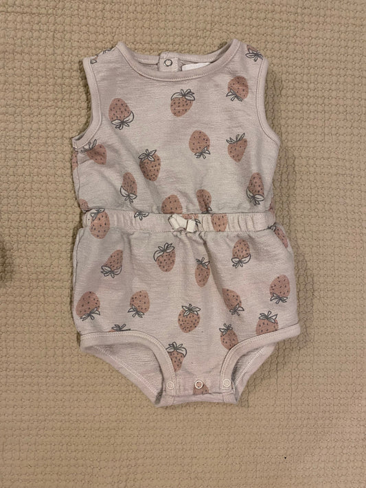 Carters Organic cotton sleeveless strawberry onesie. never worn 18 Months