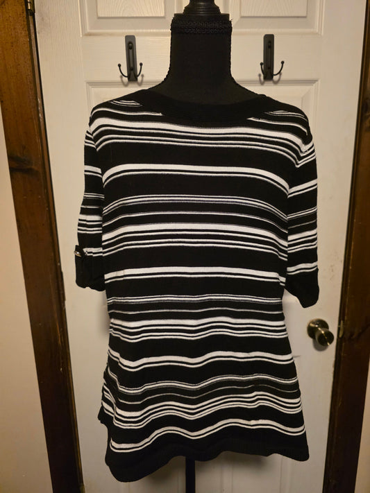 Apt 9 Black and white striped womens shirt size xl Women's - XL