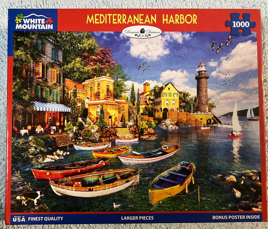 White Mountain Puzzle 1000 piece puzzle. No smoking/No pet home. Assembled once.