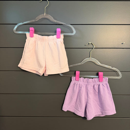 Garanimals 2 pairs of shorts purple and light pink 2T
