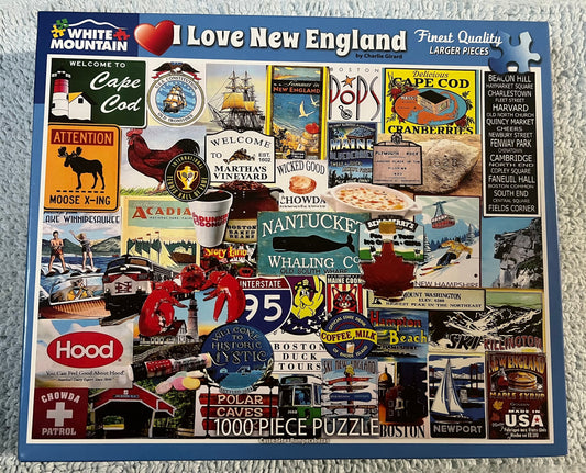 White Mountain Puzzle 1000 piece puzzle. No smoking/No pet home. Assembled once.