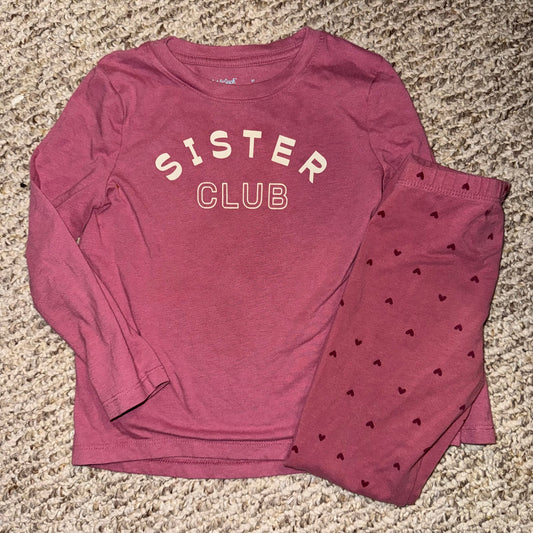 Cat and Jack magenta sister shirt and pants set Cat and Jack magenta sister shirt and pants set 5T/5