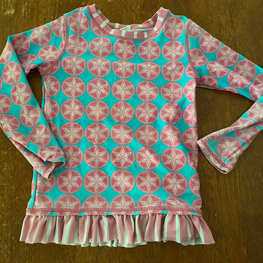 Ruffle butts Rashguard Swim top beach 5T/5