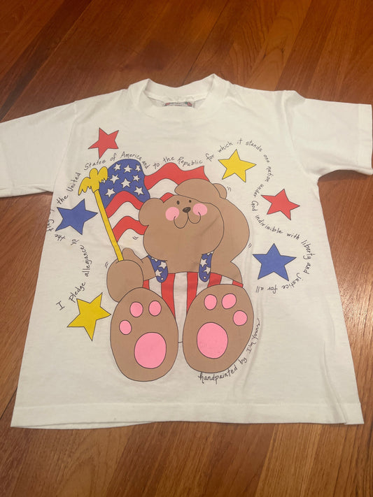 Im Yours size 10 Patriotic bear with flag and stars 10