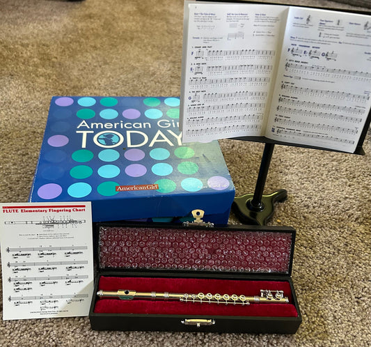 American girl, doll flute set Brand new - Flute in case, music stand and book, finger chart Dolls and Accessories