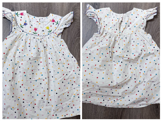No Brand Floral Polka Dot Girls Dress EUC size 2t 2T