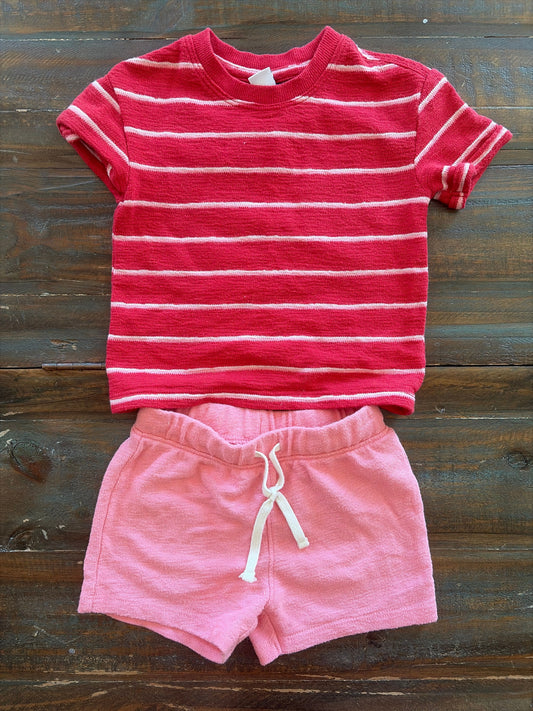 Old Navy 12-18 Month Short/Shirt Outfit, Red/Salmon 12 Months