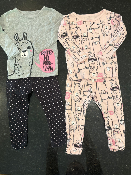 Carters Carters 18m girls pj sets - llamas long sleeves and pants 18 Months