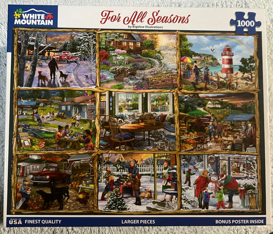 White Mountain Puzzle 1000 piece puzzle. No smoking/No pet home. Assembled once.