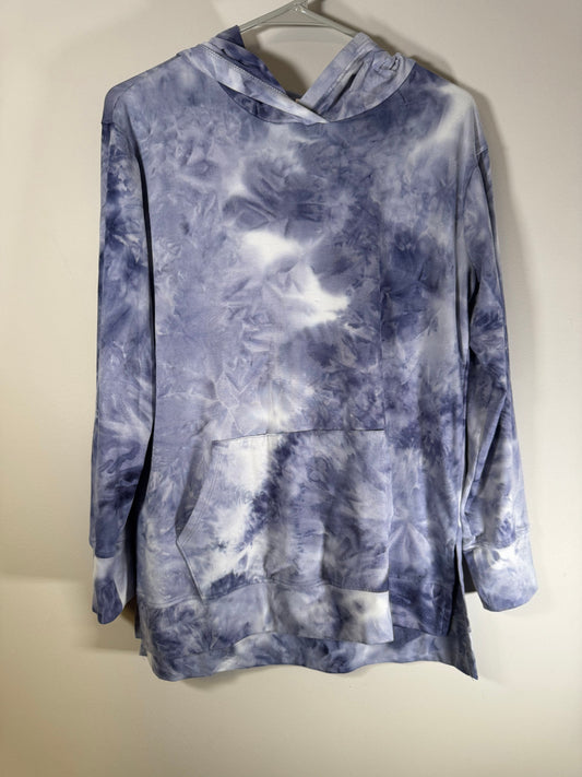 RBX Activewear Blue Tie-Dye Hoodie Long Sleeve Lightweight Shirt Women's - S