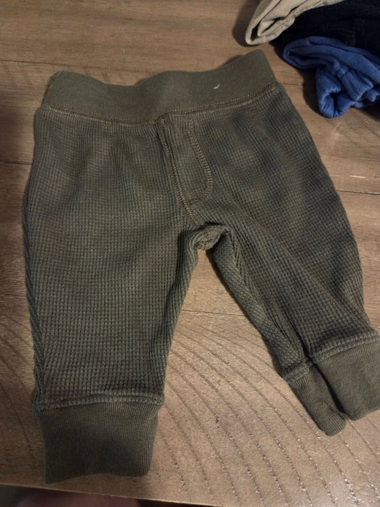 Garanimals 0-3  green sweatpants waffle 3 Months