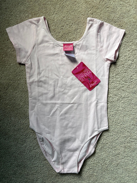 Capezio, M, Girls classic short sleeve leotard NWT light pink 7
