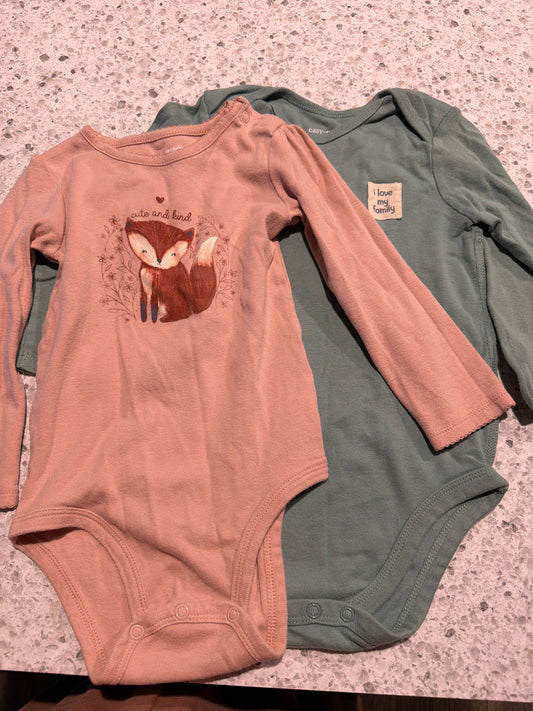 Carters and Easy Peasy Two onesies 24 Months