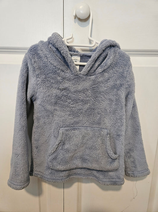 Carters Solid blue fleece pullover 3T