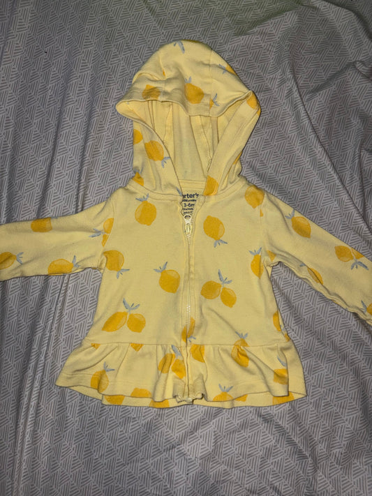 Carters 3-6 Months Lightweight Sweatshirt Lemons 3 Months