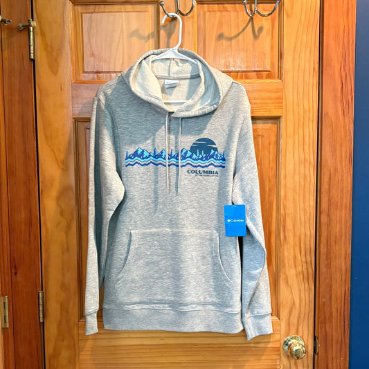 Columbia NWT gray heather hoodie lightweight poly cotton blend size S but looks  bigger Men's - S