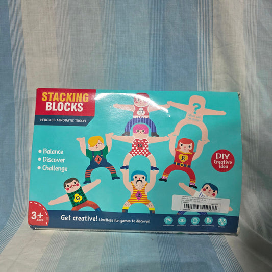 Hercules Acrobatic Troupe stacking blocks set 16 colorful figures boys and girls and two balls, made from dur Toddler