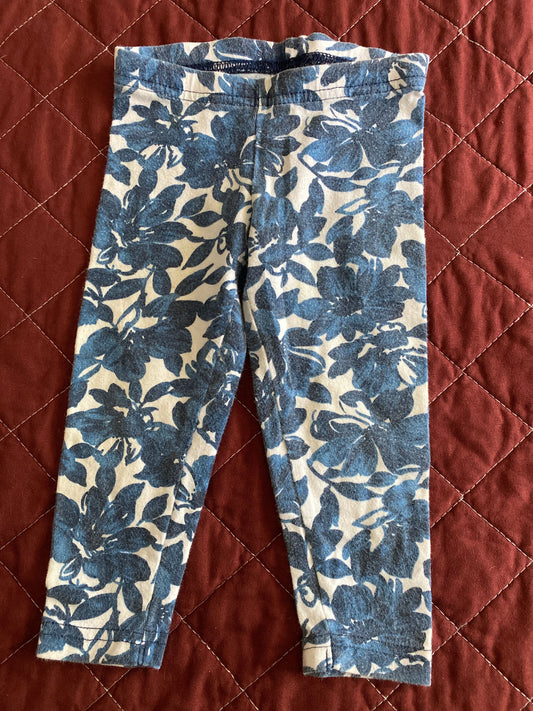 Carters 12m blue floral and white pants  12 Months