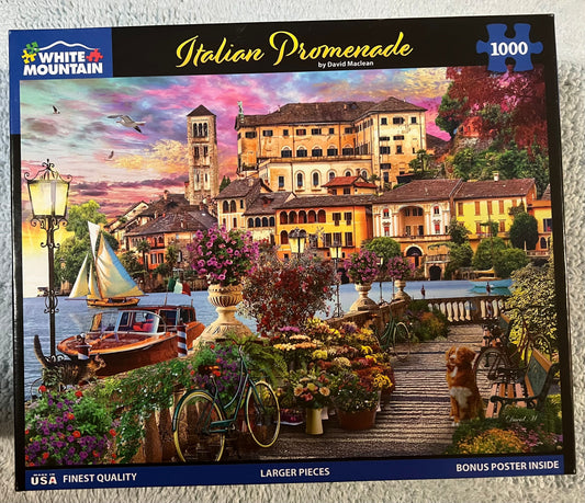 White Mountain Puzzle 1000 piece puzzle. No smoking/No pet home. Assembled once.