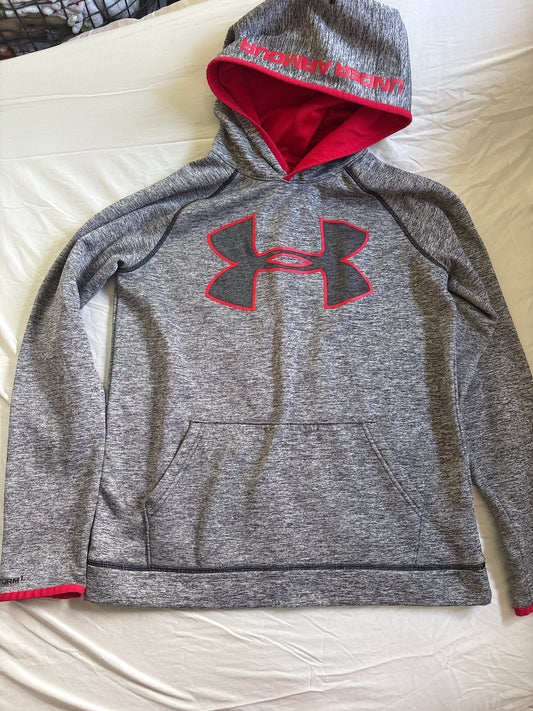 Under Armour, YouthXl Hoodie Black, gray and red, great used condition 18