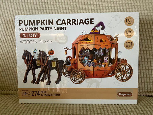 Hayxun Puzzle, Pumpkin Carriage, 3D, wooden, for ages 14+ Puzzle