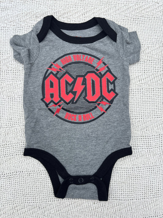 AC/DC AC/DC onsie grey black and red 3 Months