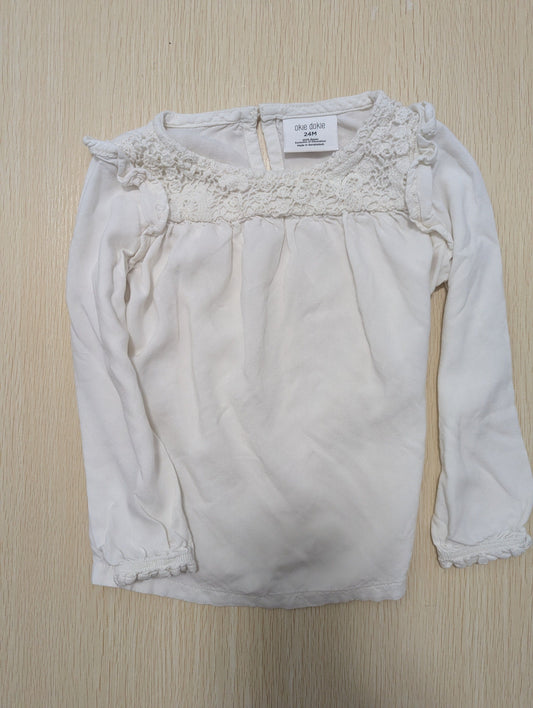 Okie Dokie Okie Dokie 24m White Long-Sleeved Top 24 Months
