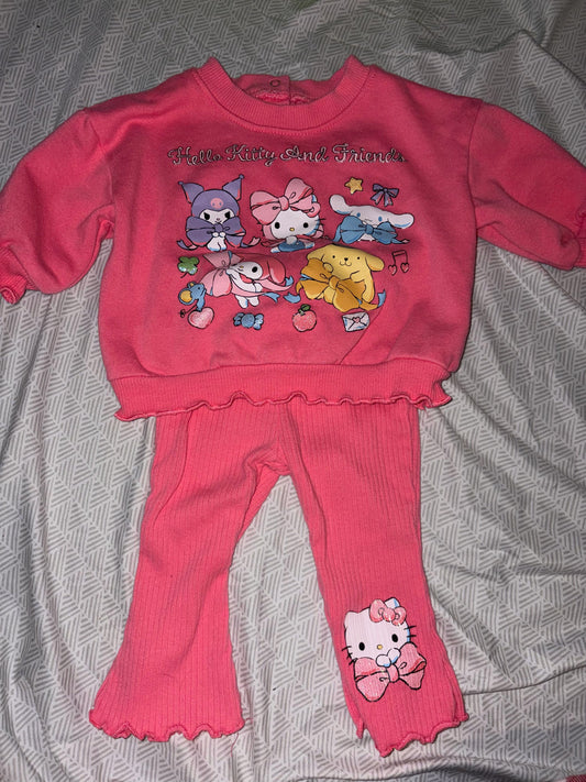 Hello Kitty 3-6 Month Outfit Pink Sweatshirt & Matching Pants 3 Months