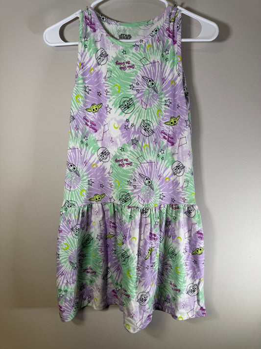 Star Wars White/Mint/Lavendar The Child Tank Dress Sz 10-12 10