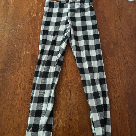 Old Navy Black white plaid leggings pants 8