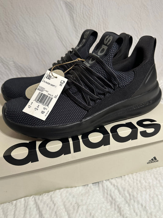 ADIDAS Size Men 9.5 Wom 10.5 Lite Racer Adapt7 Black adaptive running shoes. 9-1/2 (Adult)