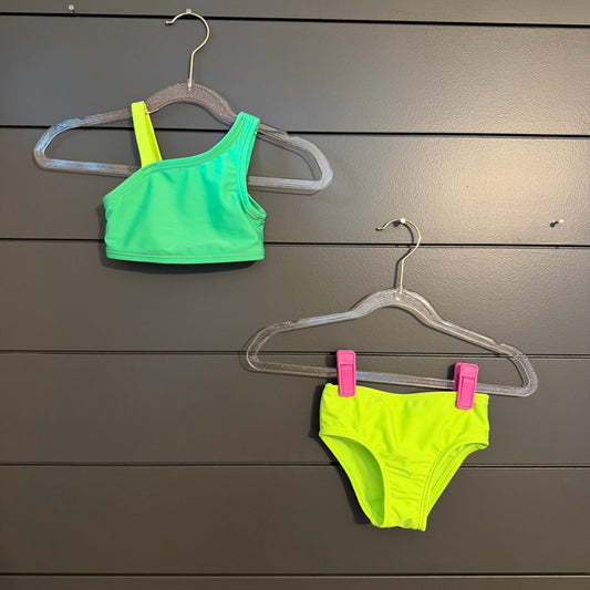 Cat and Jack 2 piece swimsuit, lime green 12 Months
