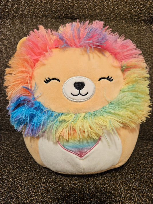 Squishmallow 8" Leonard the Lion Lion with rainbow mane, smoke free home Plush Toys