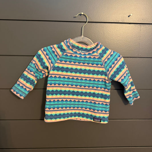 Patagonia Fleece top, blue/teal/pink/yellow 6 Months