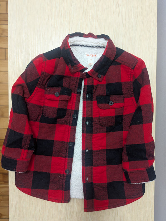 Cat & Jack Cat & Jack Boys 2T Buffalo Plaid Buttoned Sweatshirt 2T