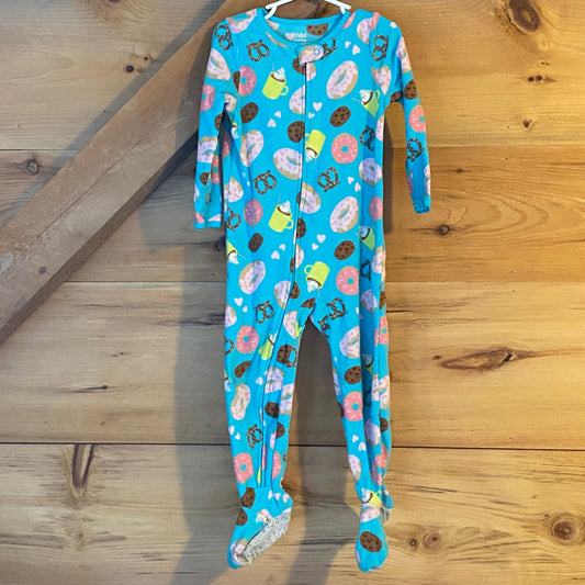 Child of Mine, 4t, blue - teal footie pajamas with donuts, cookies and treats, grip feet 4T/4