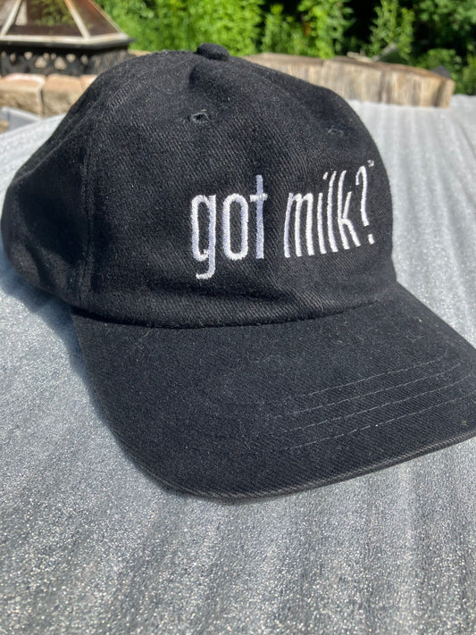 Dog Daze brand - Got Milk? black baseball cap vintage logo Hat