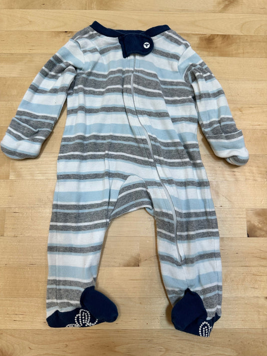 Berts Bees Baby white gray blue zippered footie sleep and play Newborn