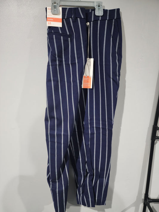 NEW - Old Navy, dress pants Navy w. White Women's 12