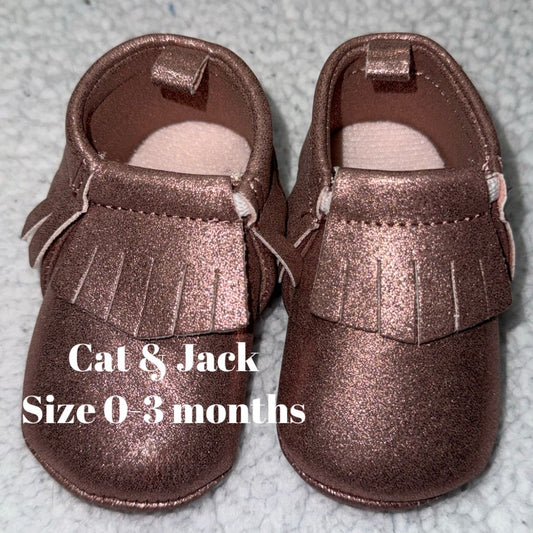Cat and Jack pink moccasins 0-3 months Cat and Jack pink moccasins 0-3 months 0 (Infant Shoe)