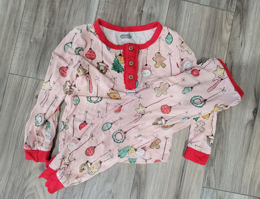 Mudpie Girls 3T pajama pjs set bamboo christmas holiday 3T