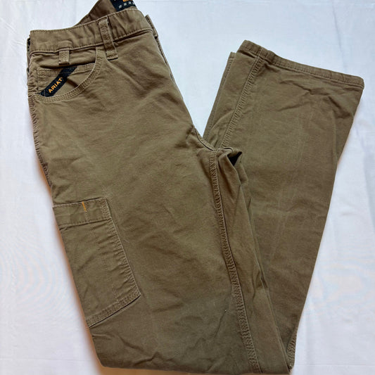 Ariat Rebar M7 mens khaki pants 33X32 Slim Straight Fit 33